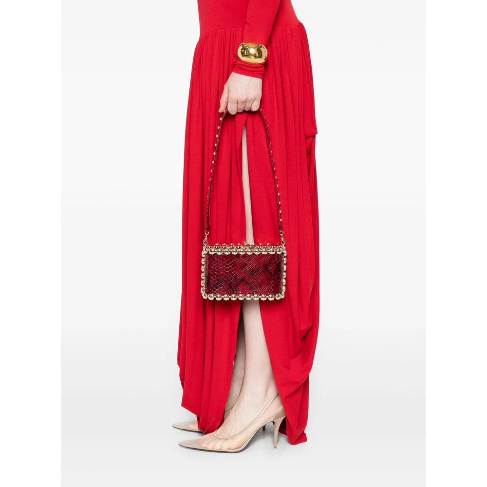Red Snakeskin Satchel