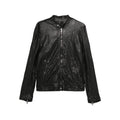 Sleek Stand Collar Lambskin Jacket