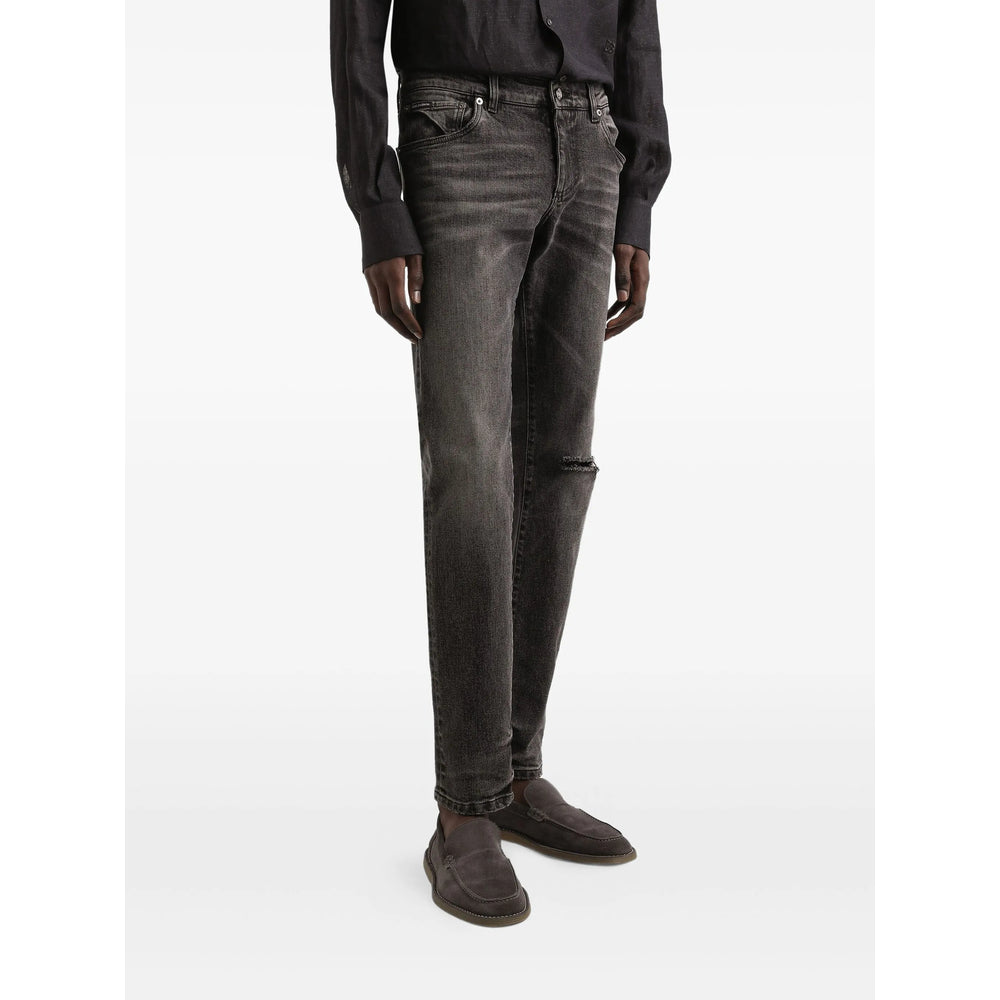 Distressed Grey Rugged Jeans