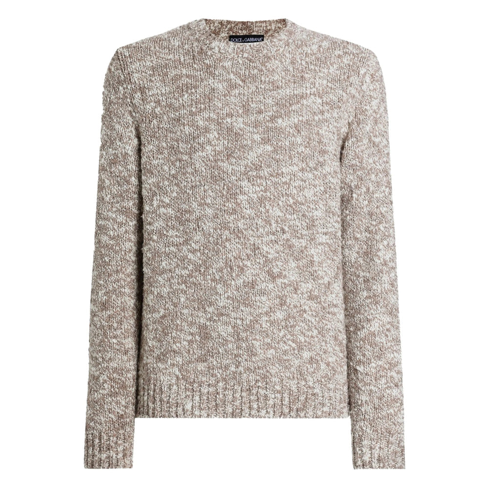 Soft Beige Speckle Crew Sweater