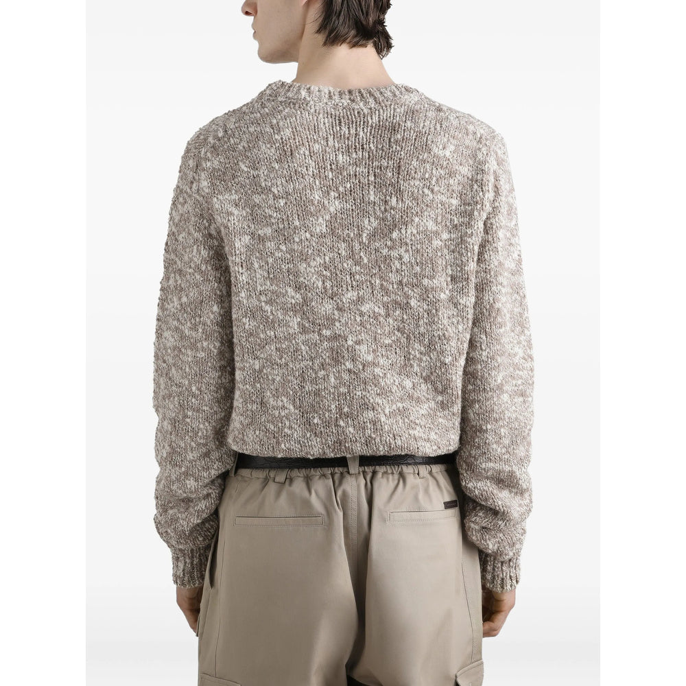 Soft Beige Speckle Crew Sweater