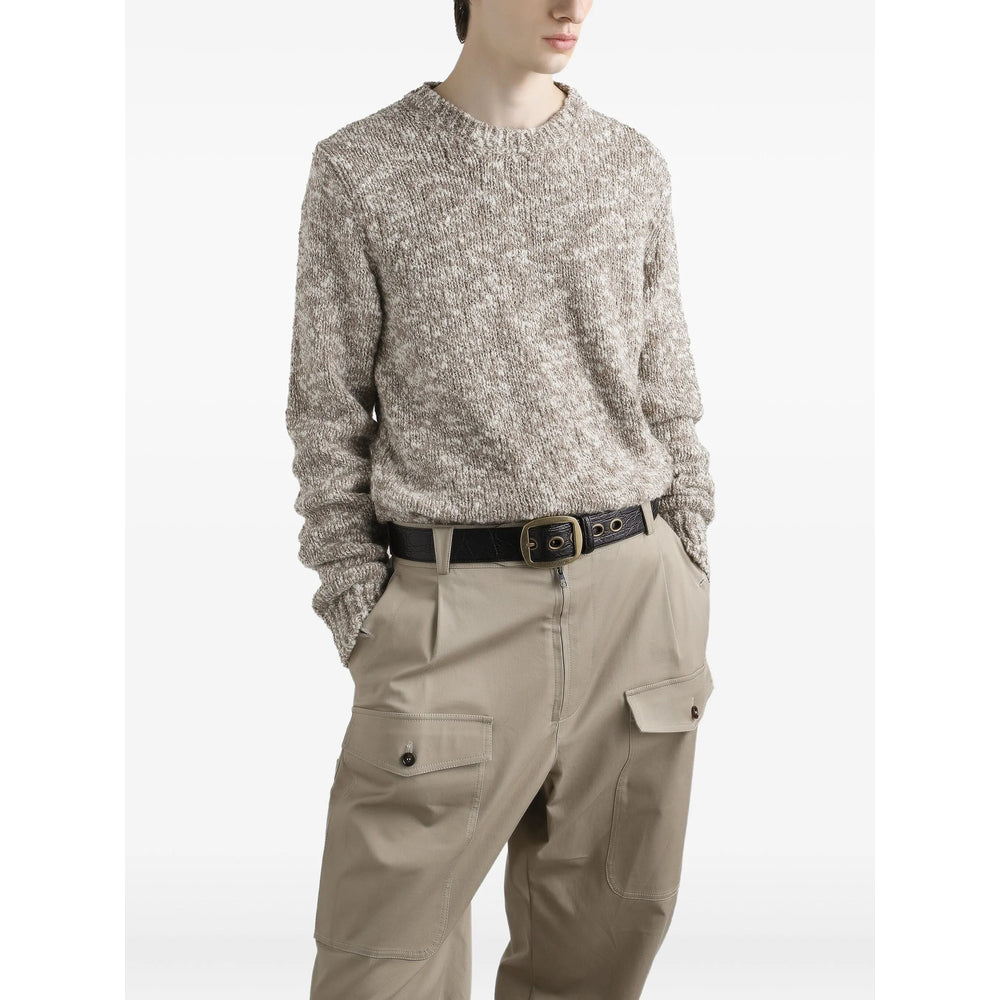 Soft Beige Speckle Crew Sweater