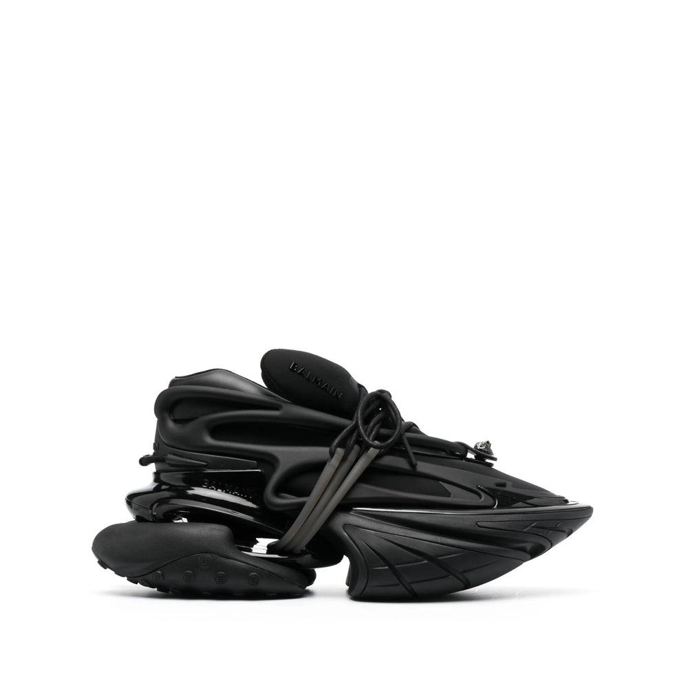 Black Calf Leather Logo Boot