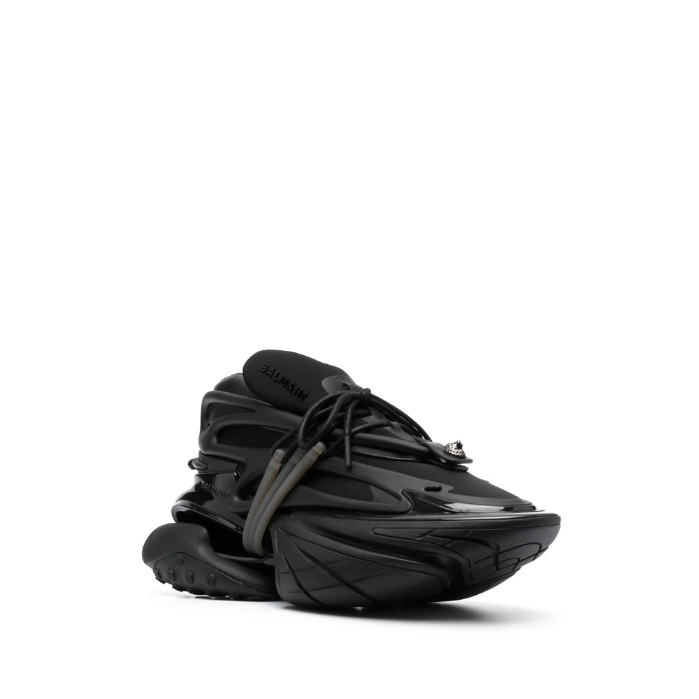 Black Calf Leather Logo Boot