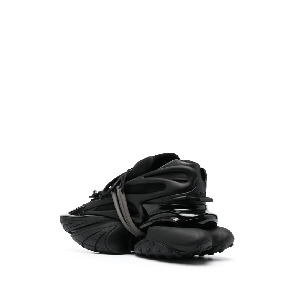 Black Calf Leather Logo Boot