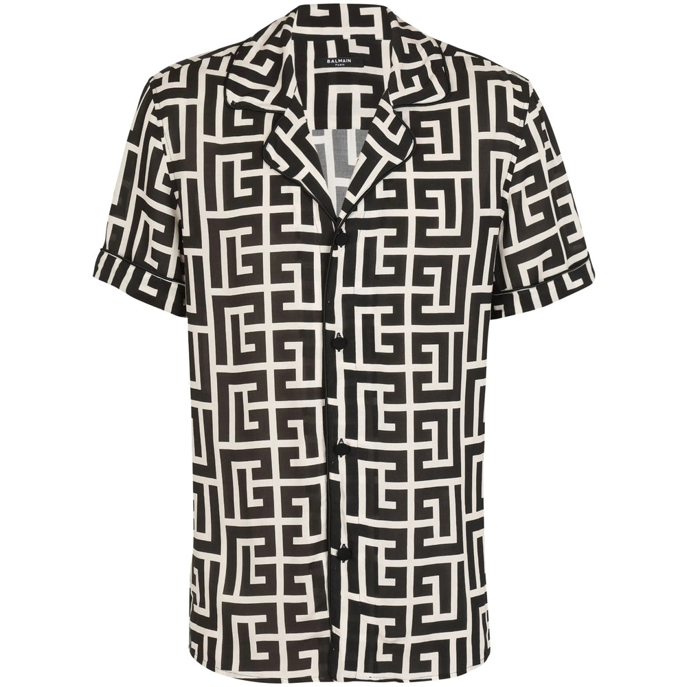 Geometric Monogram Viscose Shirt
