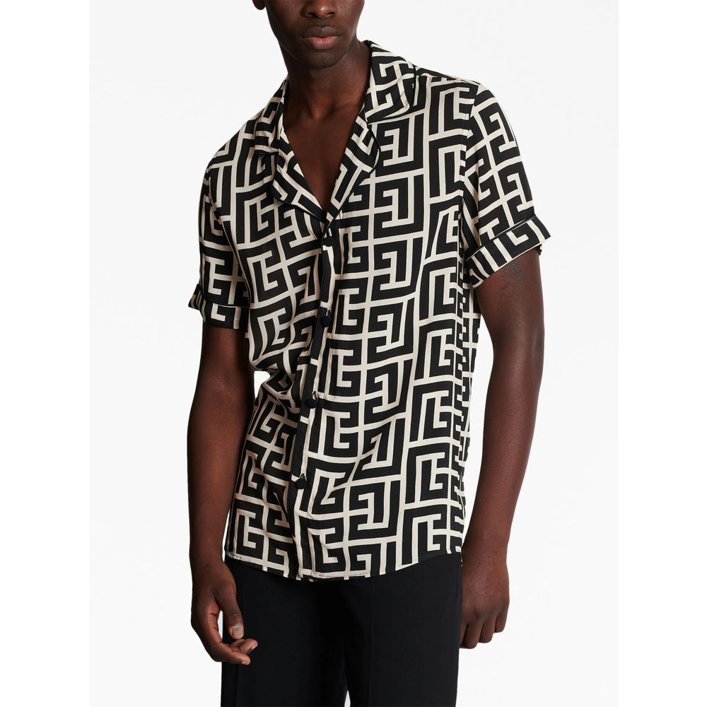 Geometric Monogram Viscose Shirt