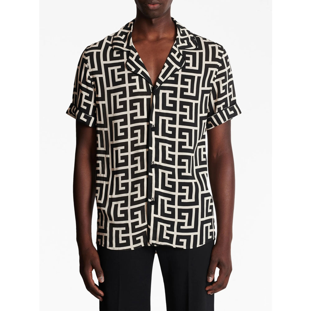Geometric Monogram Viscose Shirt
