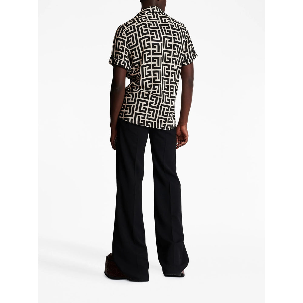 Geometric Monogram Viscose Shirt
