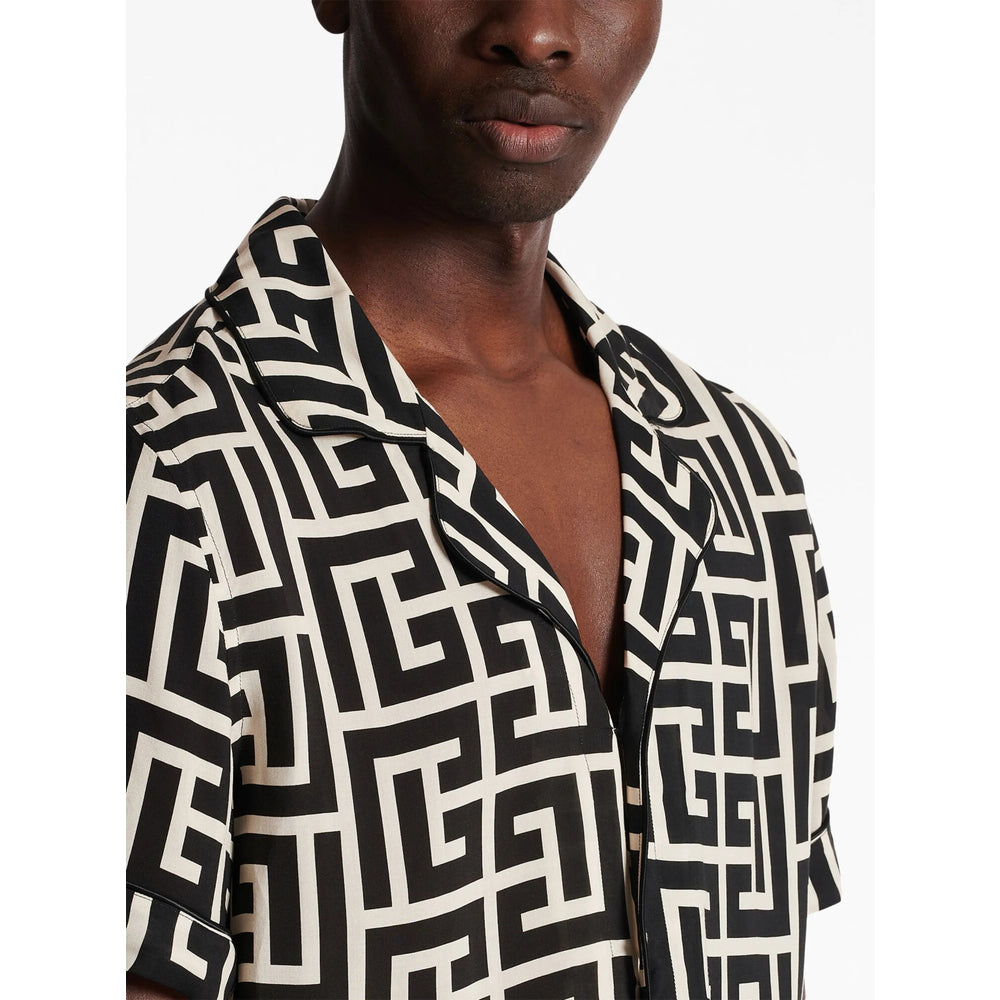 Geometric Monogram Viscose Shirt