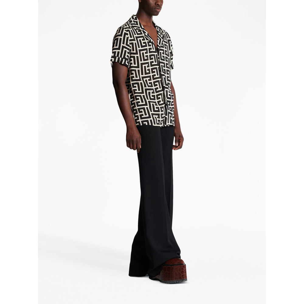 Geometric Monogram Viscose Shirt