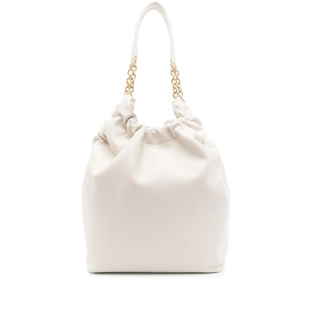Off-white Leather Logo Tote Bag