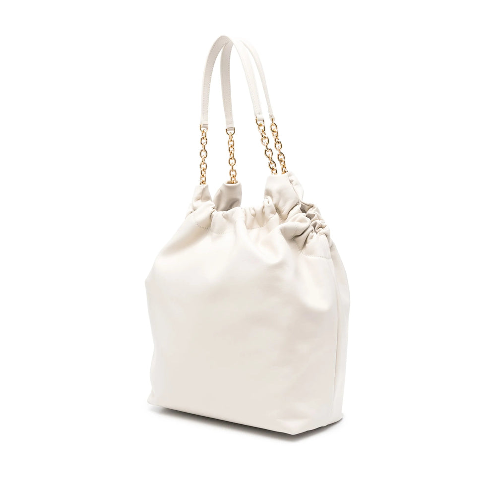 Off-white Leather Logo Tote Bag