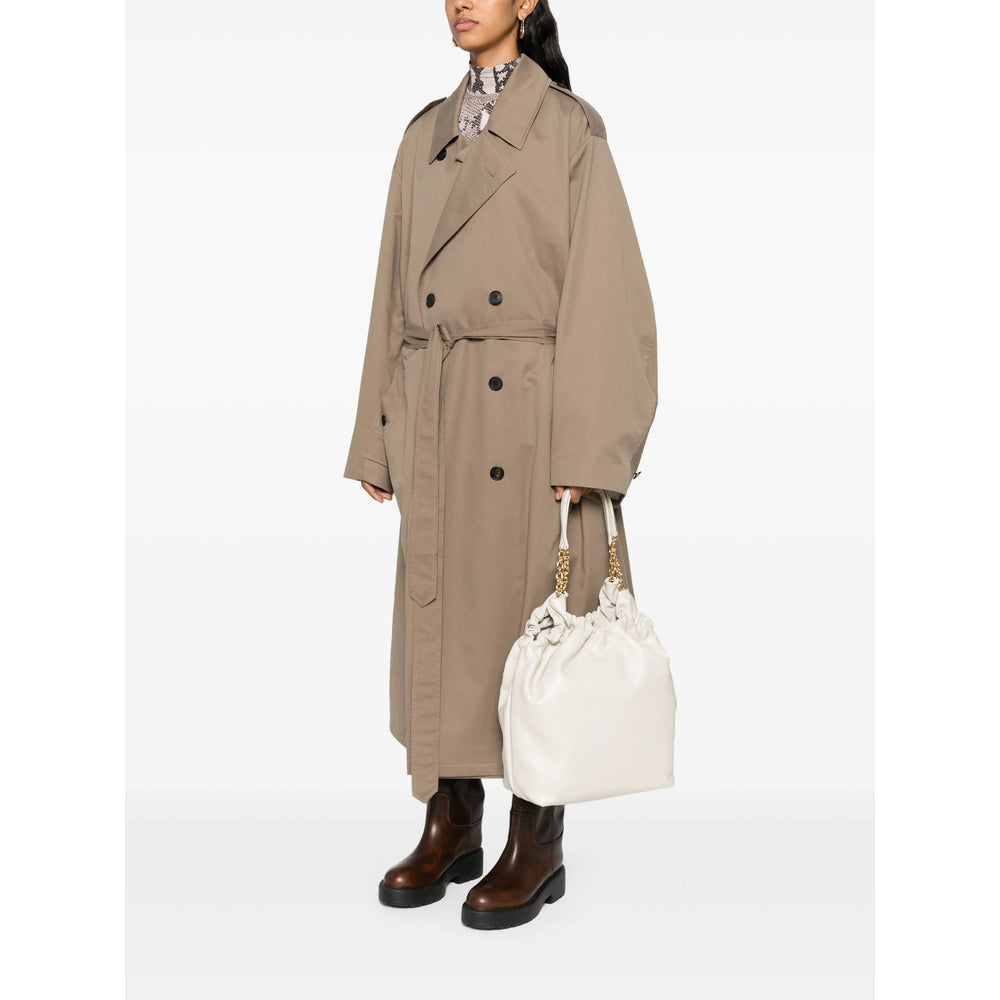 Off-white Leather Logo Tote Bag