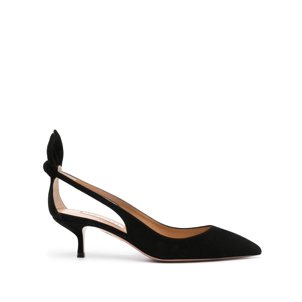 Black Suede Stiletto Mule