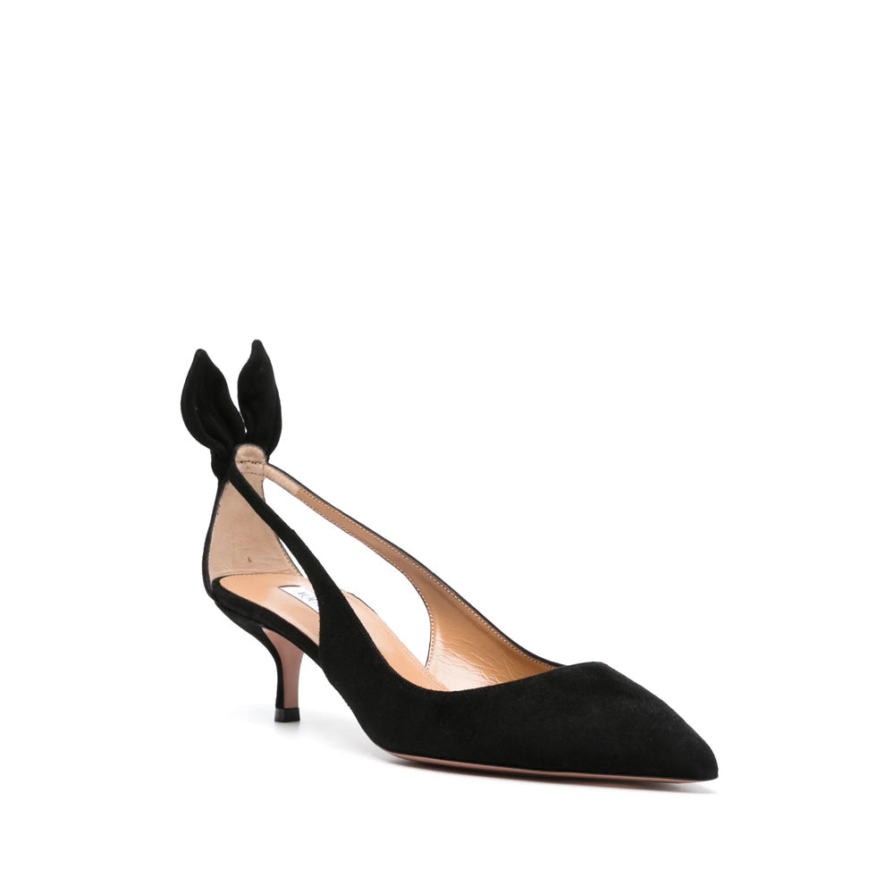 Black Suede Stiletto Mule