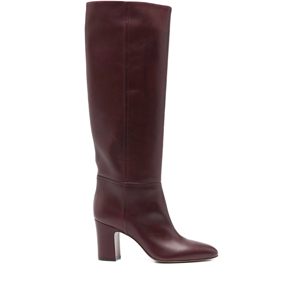 Red Calf Leather High Heel Boot