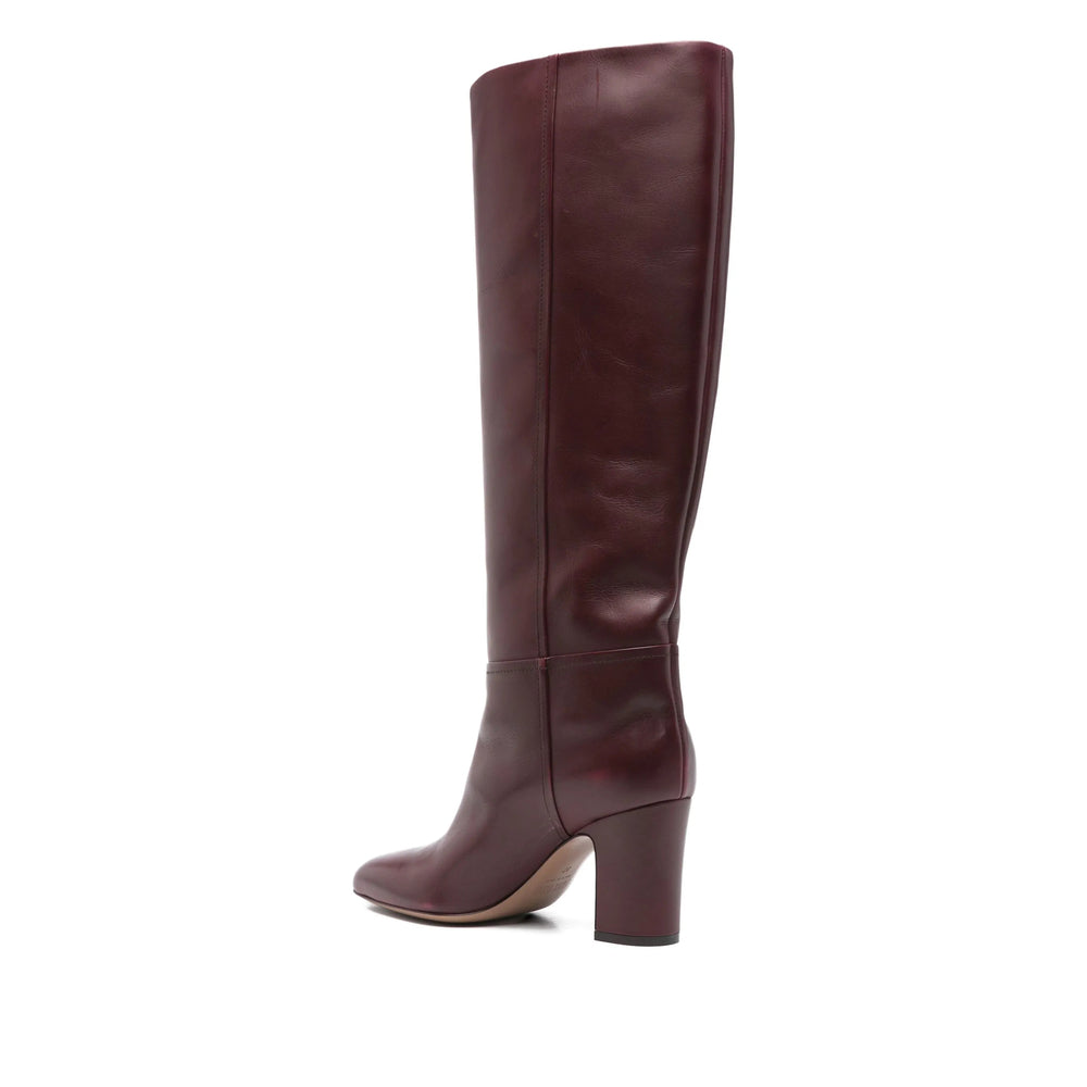 Red Calf Leather High Heel Boot