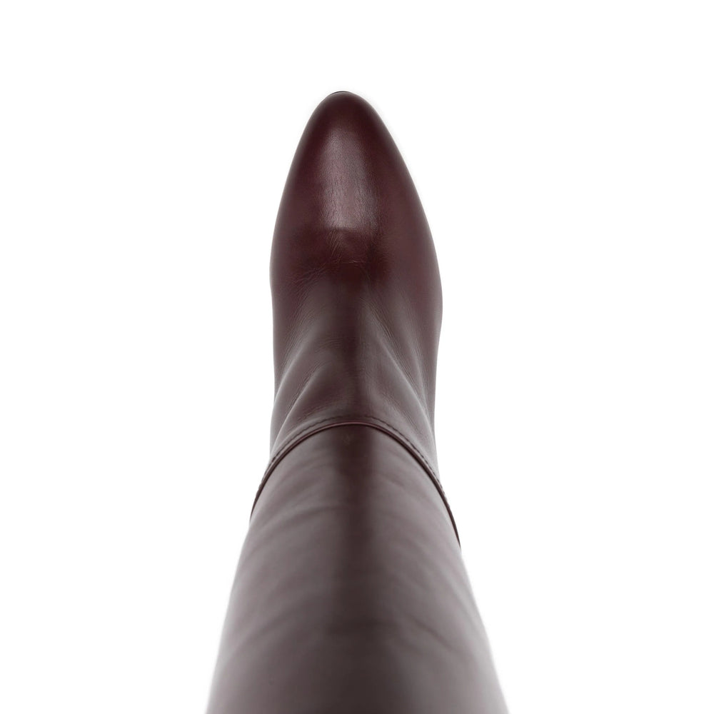 Red Calf Leather High Heel Boot