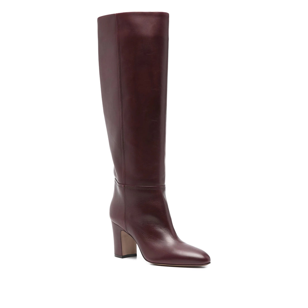 Red Calf Leather High Heel Boot
