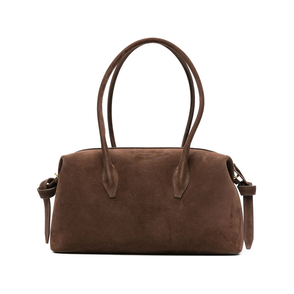 Brown Suede Knotted Tote