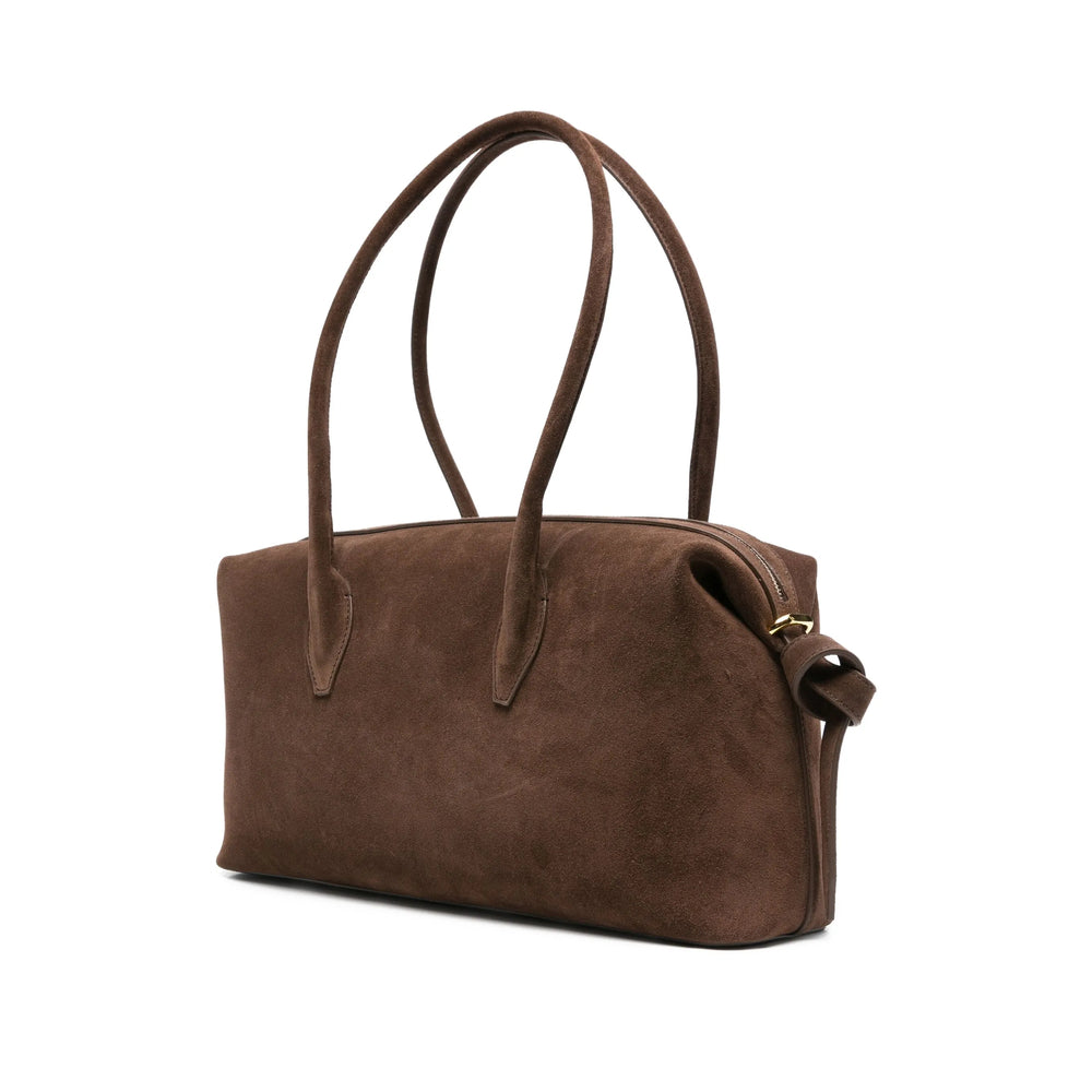 Brown Suede Knotted Tote