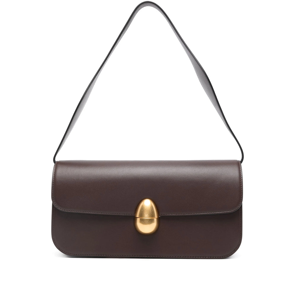 Chocolate Brown Foldover Shoulder Bag