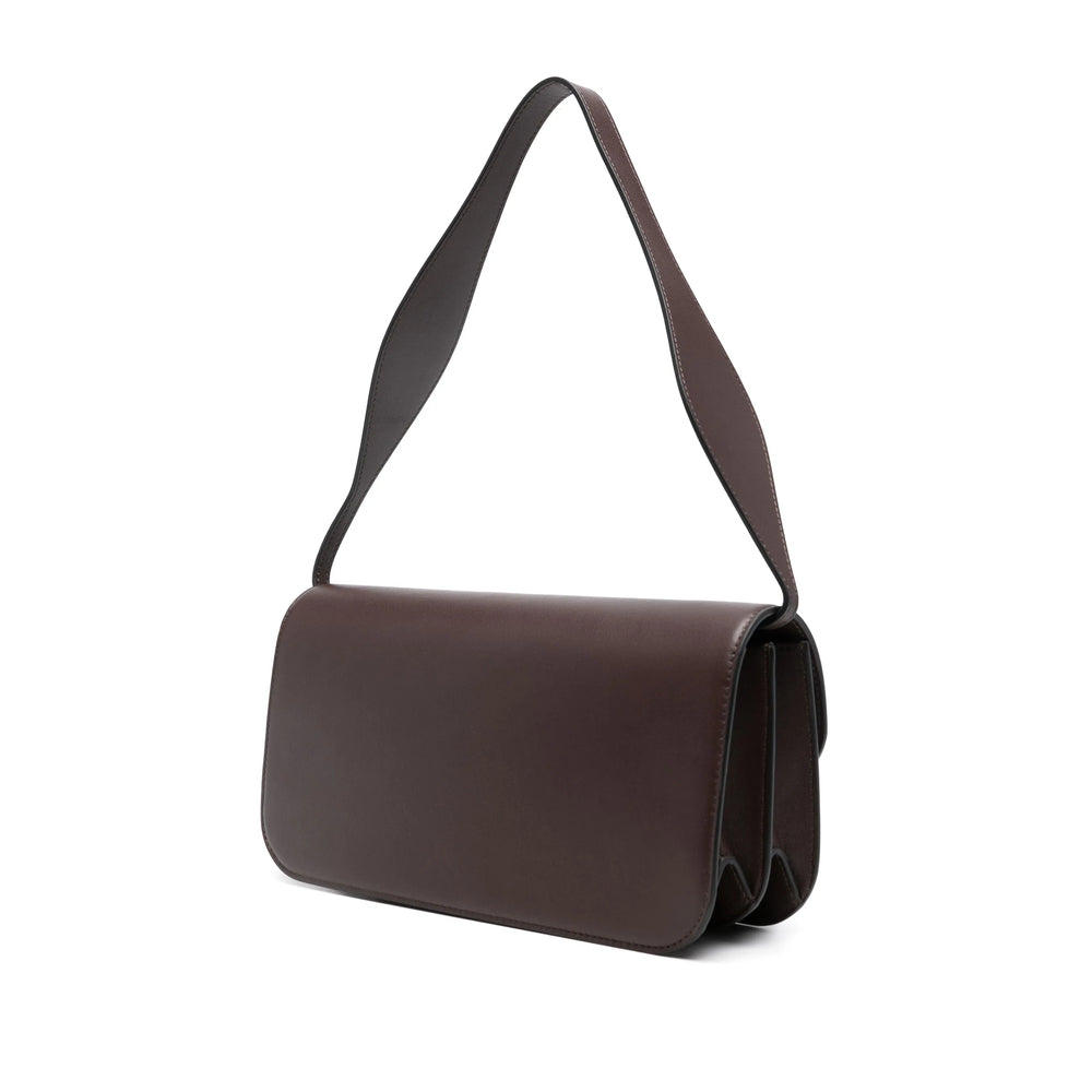 Chocolate Brown Foldover Shoulder Bag
