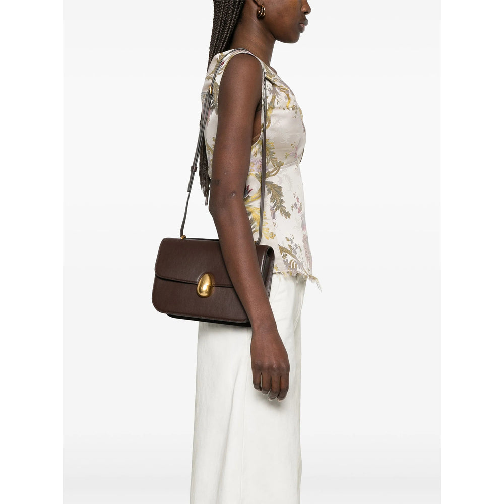 Leather Foldover Satchel