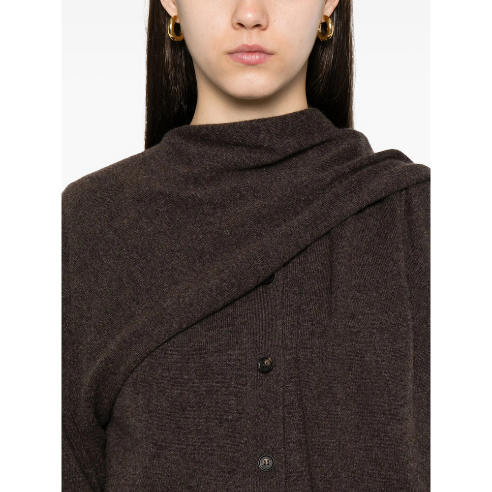 Asymmetric Velvet Wrap Coat