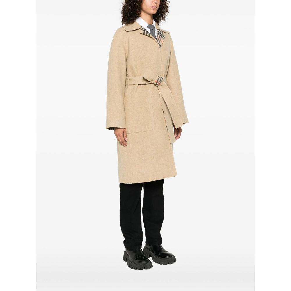 Beige Check Coat