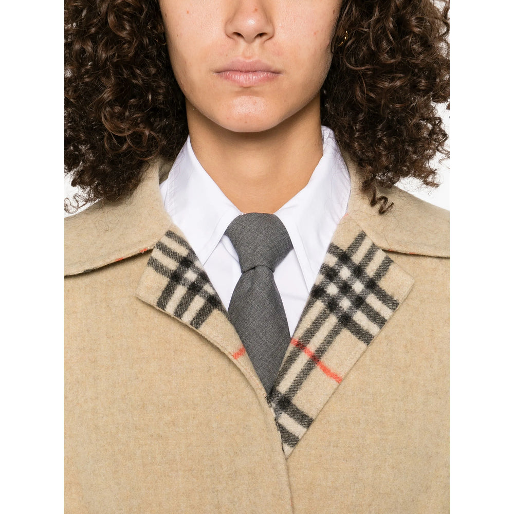 Beige Check Coat