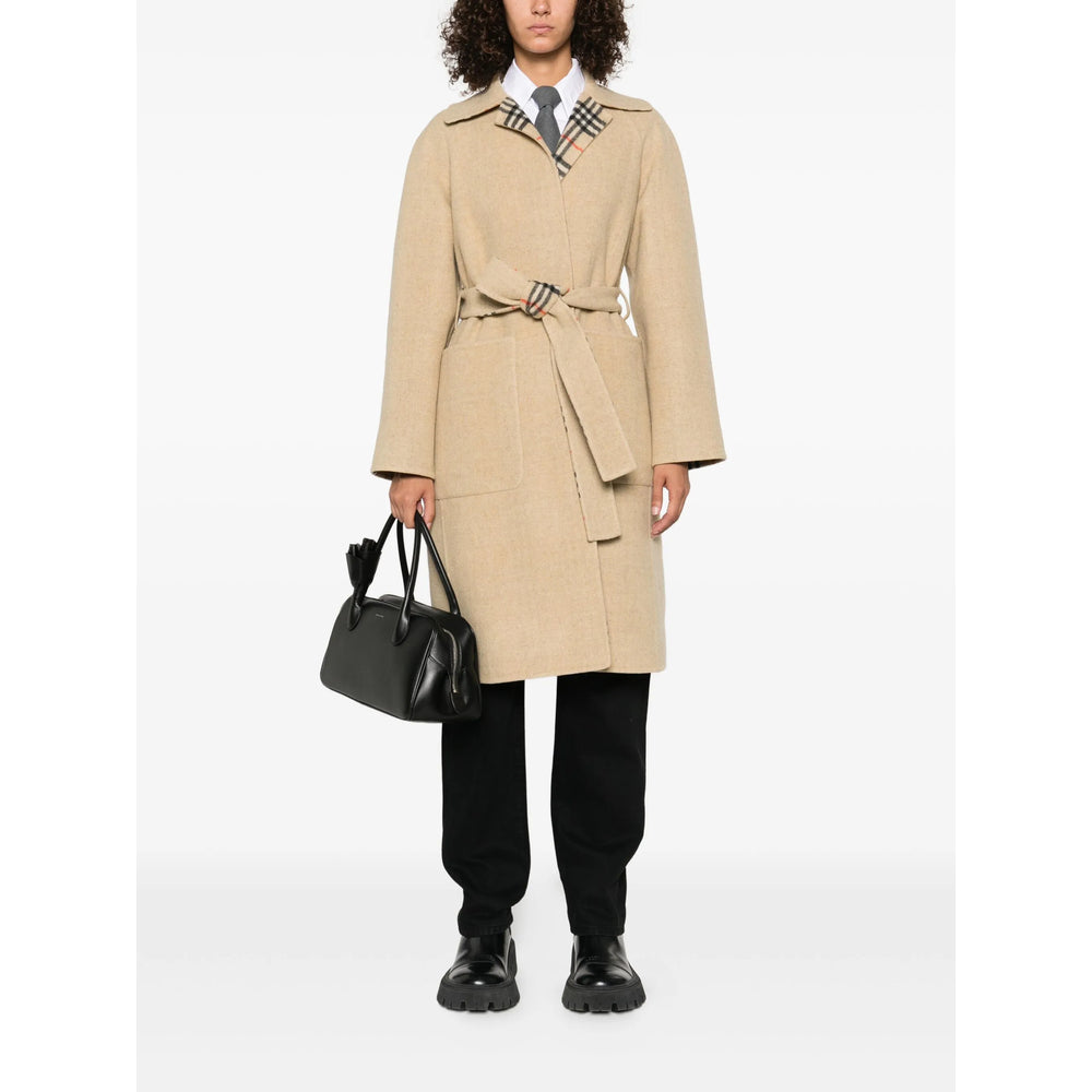 Beige Check Coat