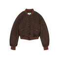 Textured Brown Leather Blouse