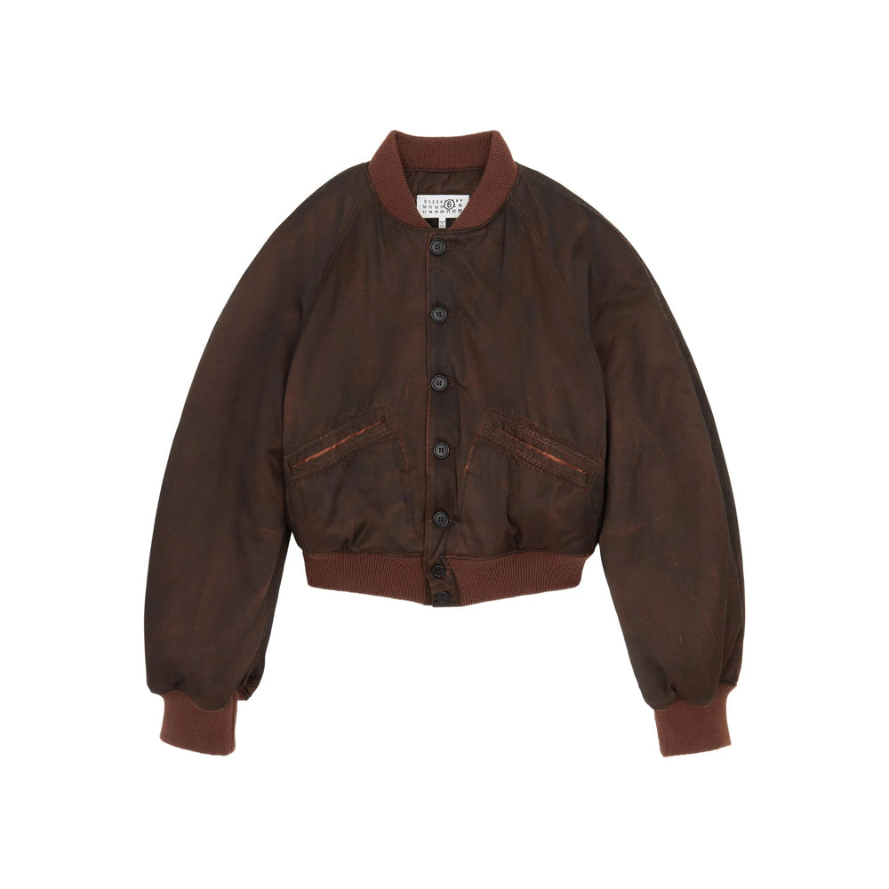 Textured Brown Leather Blouse