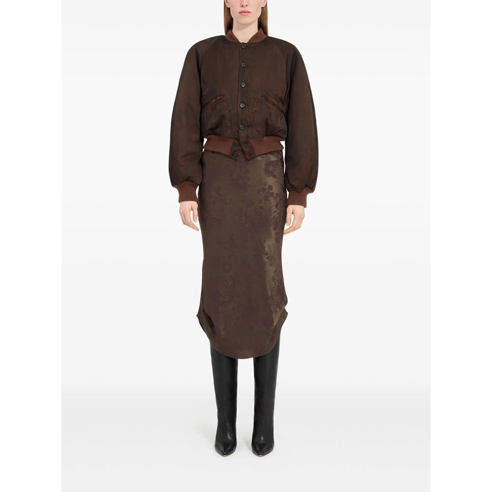 Textured Brown Leather Blouse