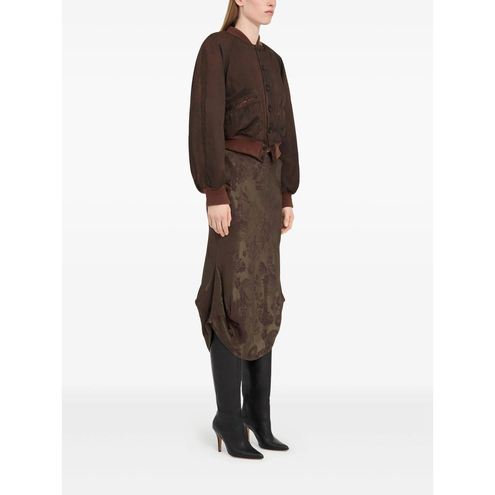 Textured Brown Leather Blouse