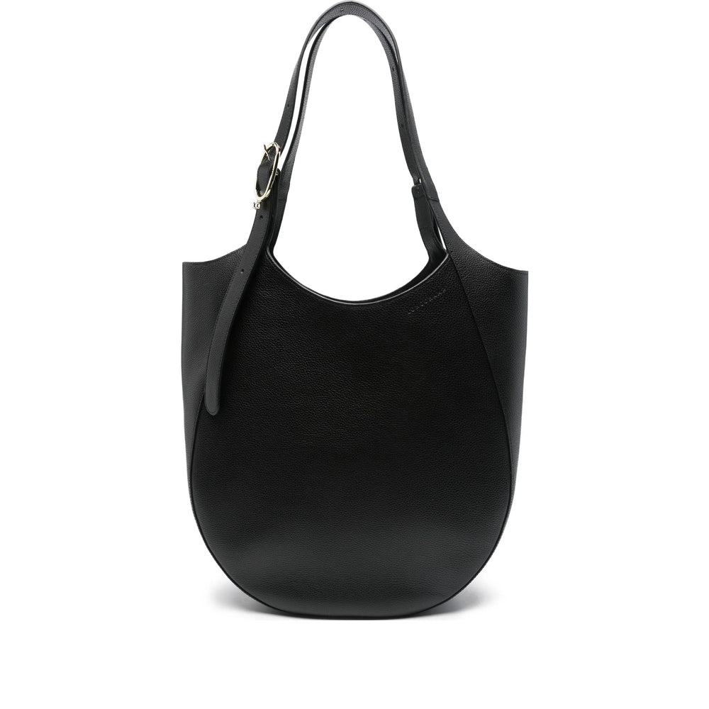 Pebbled Leather Half Moon Tote