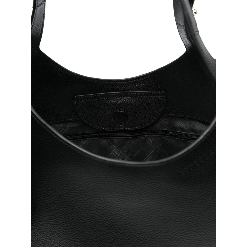 Pebbled Leather Half Moon Tote