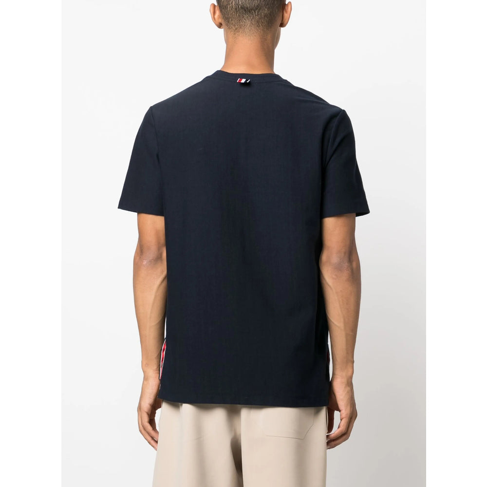 Navy Cotton Crew Stripe Tee