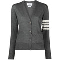Grey Stripe V-neck Sweater