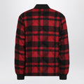 Red and black quilted check bomber