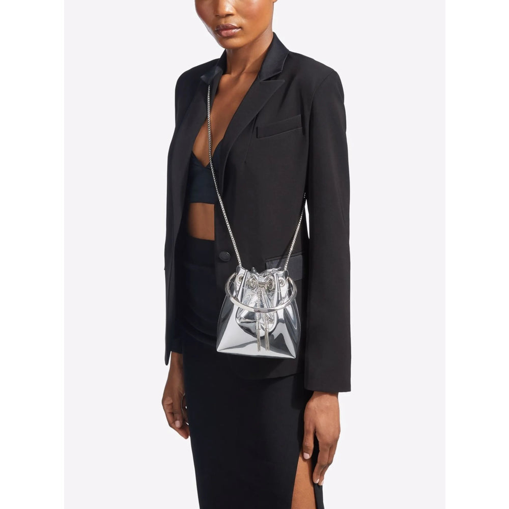 Sleek Metallic Accent Shoulder Bag