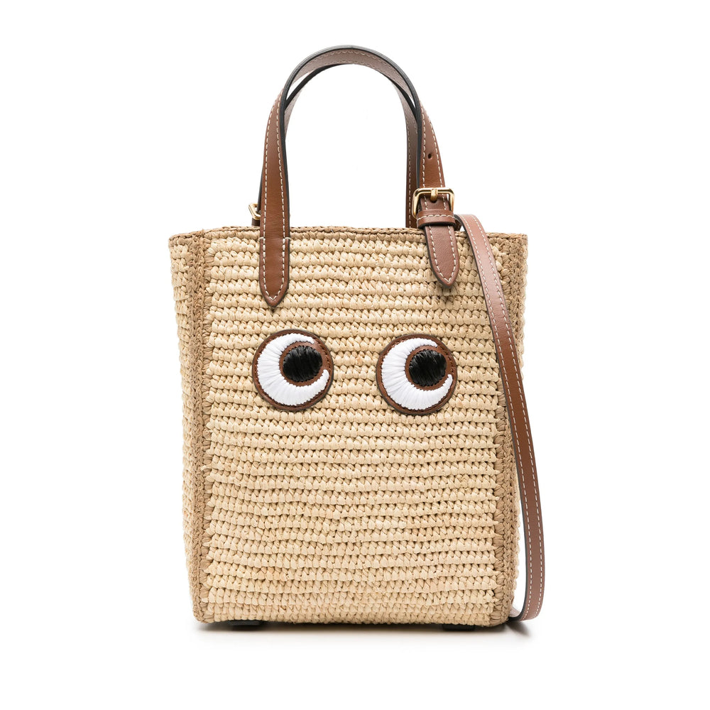 Beige Raffia Tote Bag