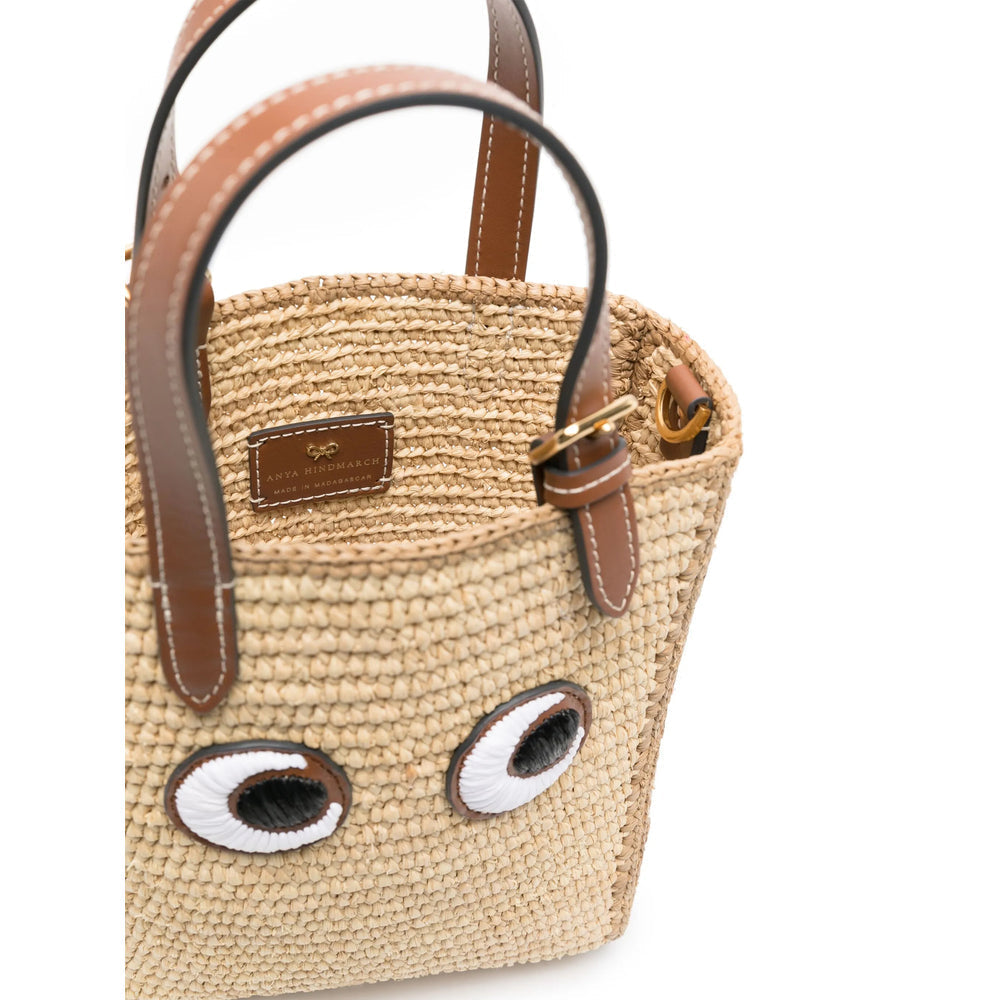 Beige Raffia Tote Bag
