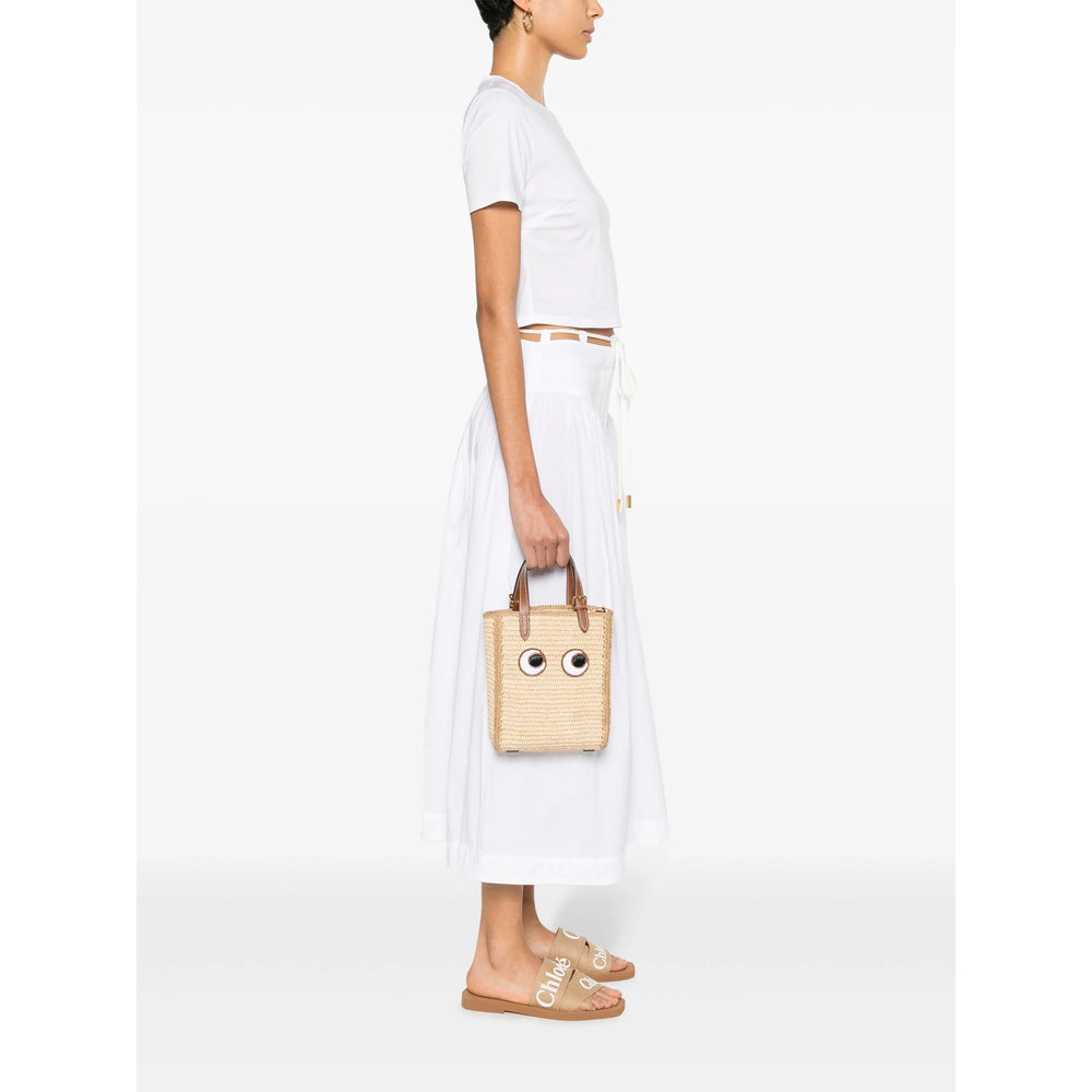 Beige Raffia Tote Bag