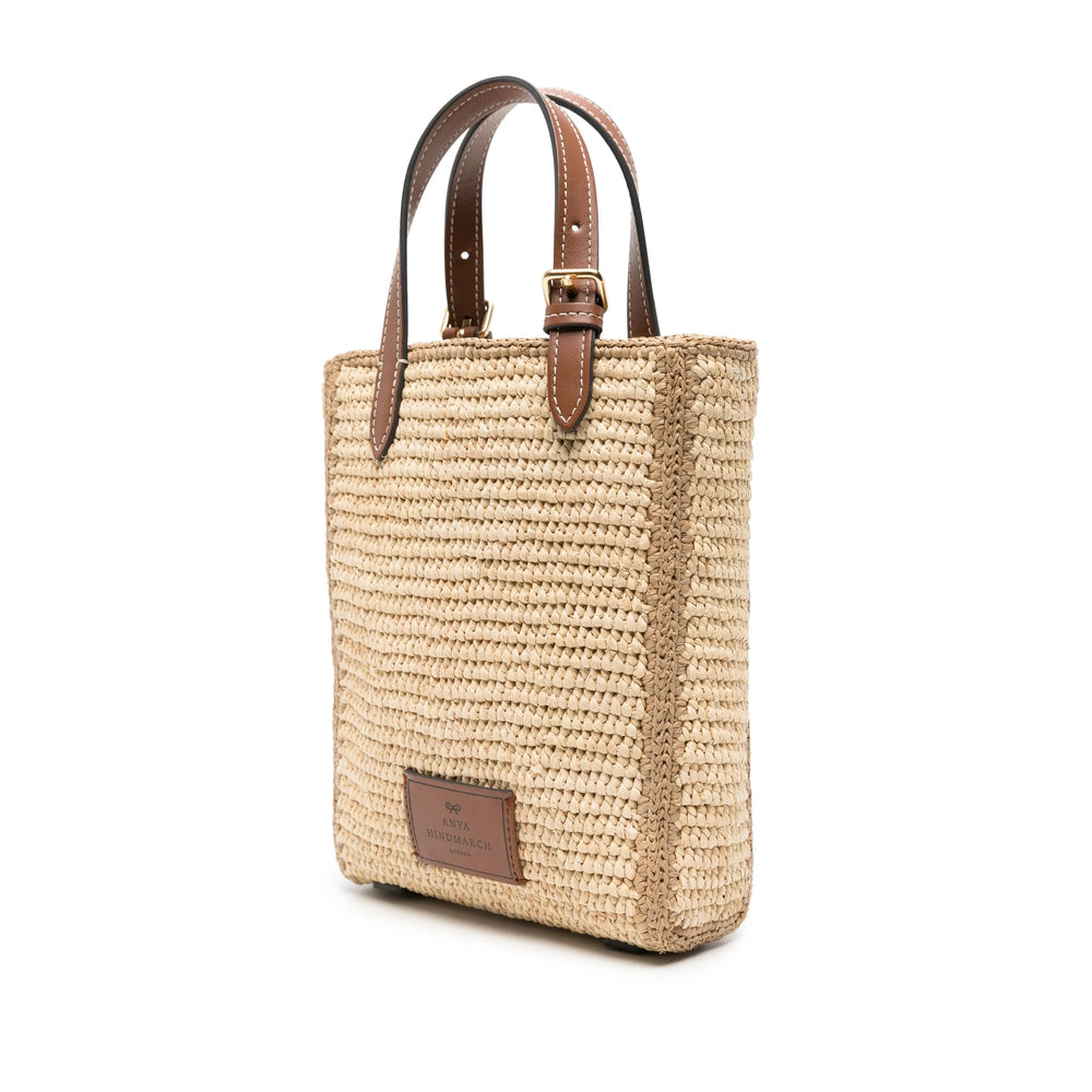 Beige Raffia Tote Bag