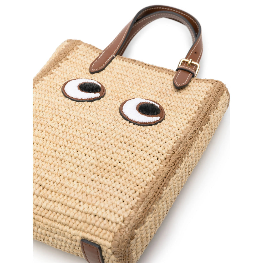 Beige Raffia Tote Bag
