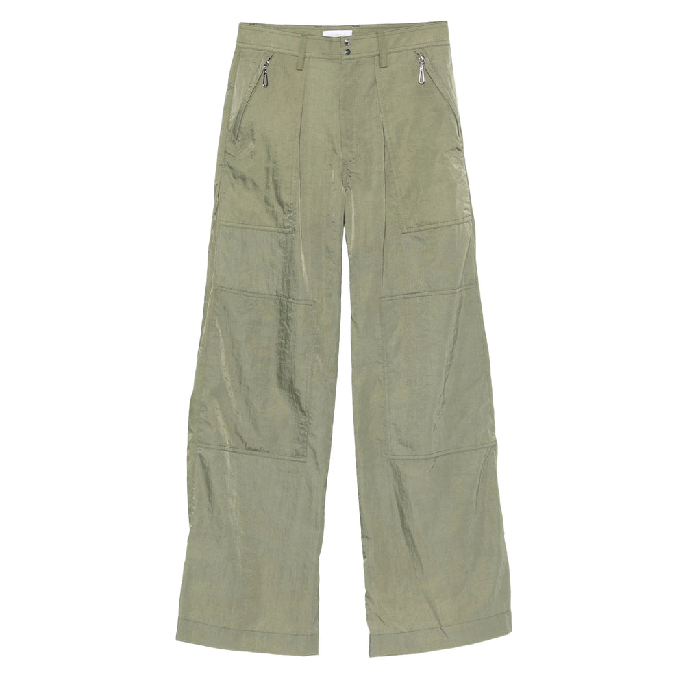 Green Pleated Polyamide Skirt
