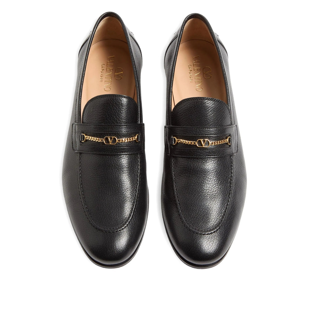 Black Kid Leather Slip-on Loafer